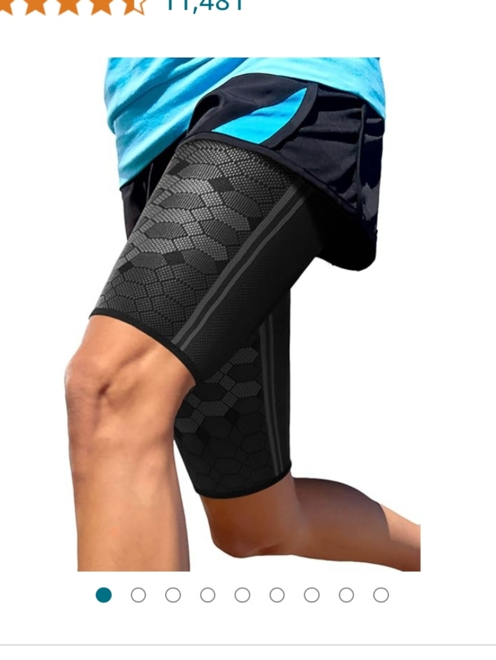 Sparthos Unisex Thigh Black Compression Sleeves - 1 Pair | XXL  | NWT